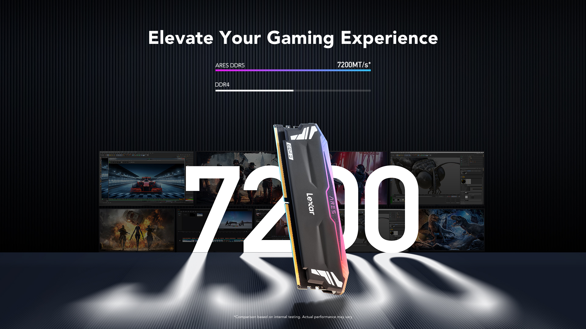 メモリー Lexar ARES RGB DDR5 32GB 7200MHz Lexar® ARES RGB DDR5 Desktop Memory | Lexar