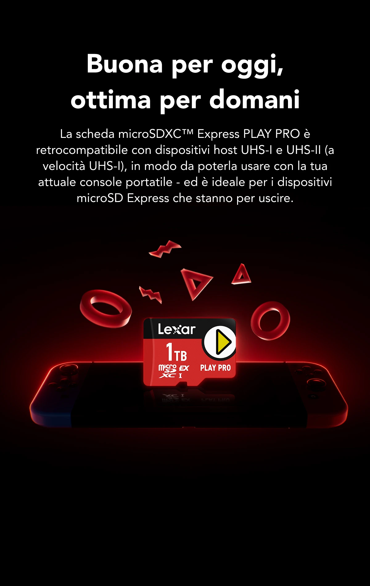 Scheda Lexar Play PRO 1TB MicroSD Express - PREORDINE CONFERMATO