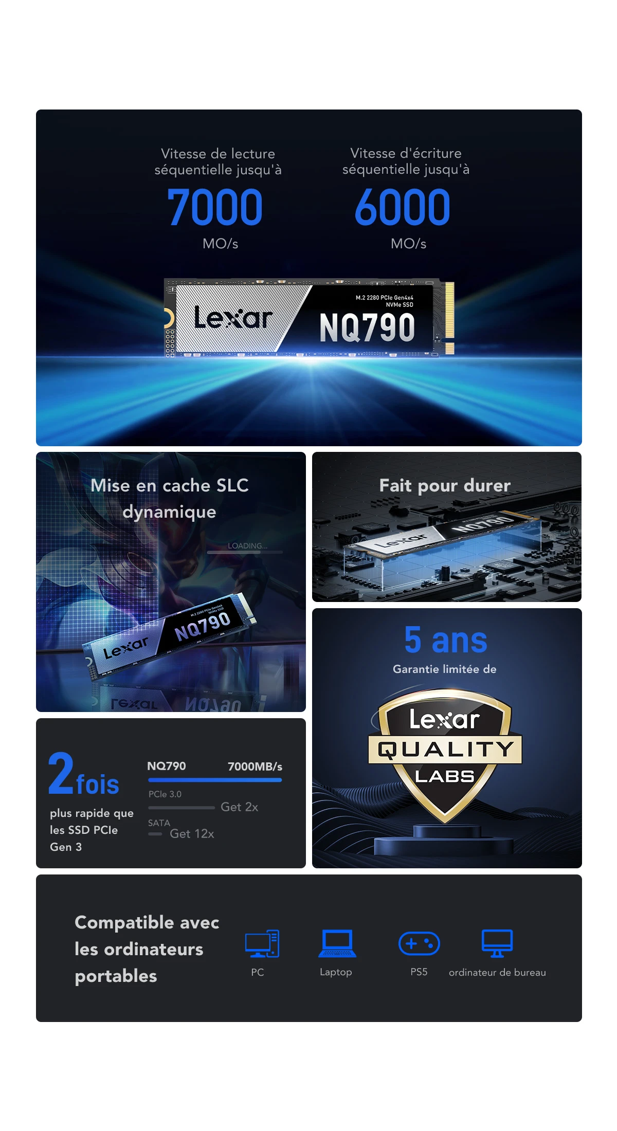 SSD Lexar® NQ790 M.2 2280 PCIe Gen4x4 NVMe