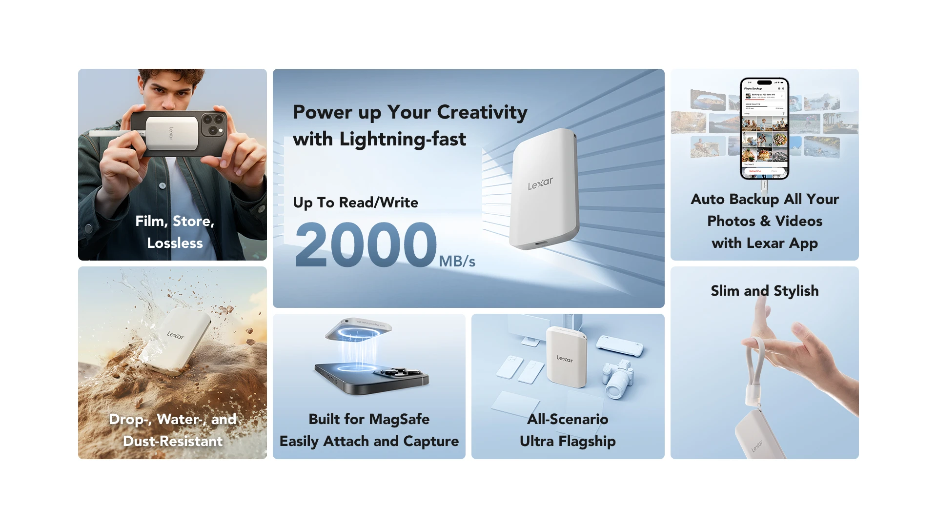 Lexar ES5 Magnetic Portable SSD 1TB Typeshop.pk