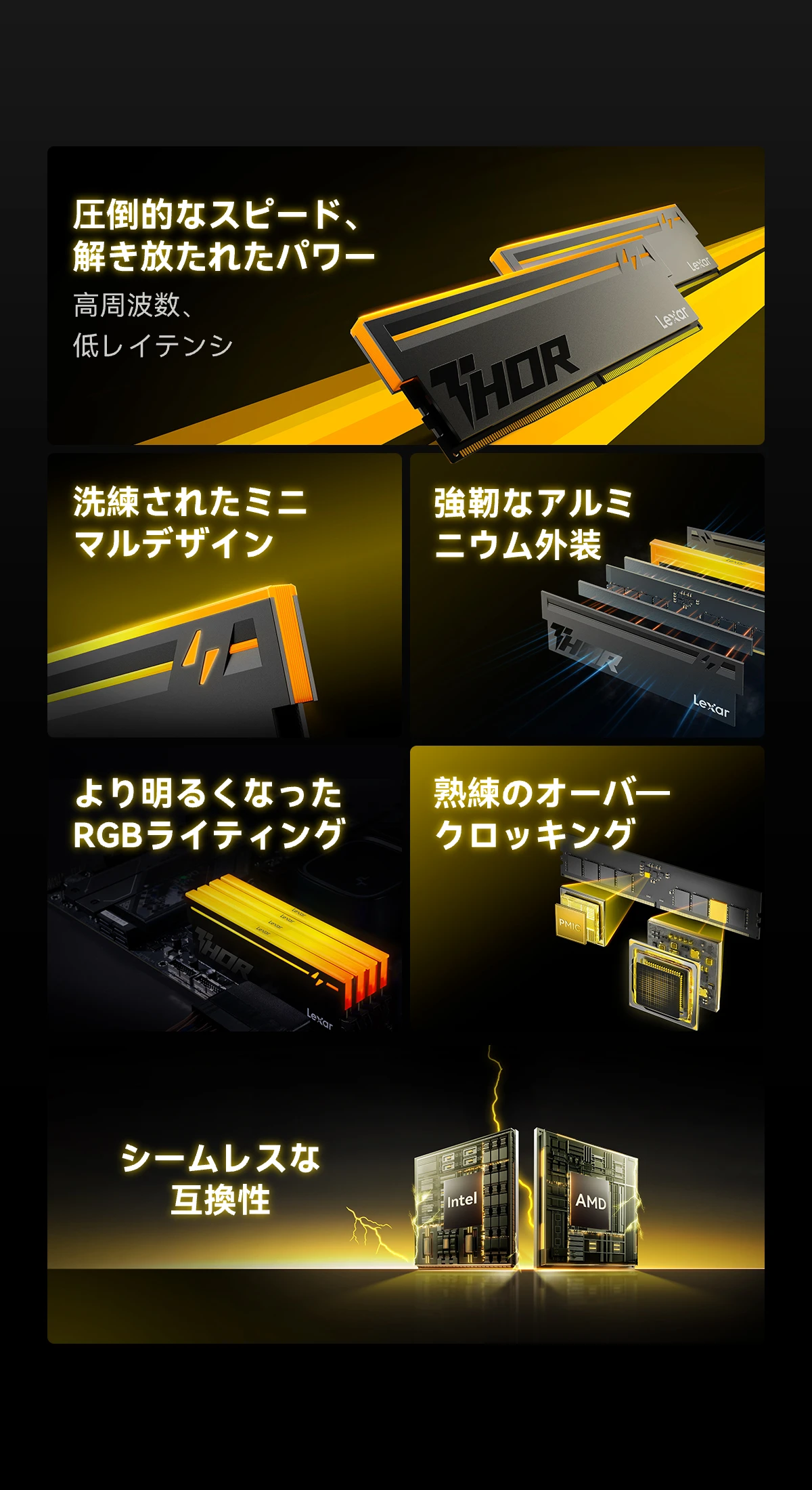 Lexar THOR RGB 2nd Gen DDR5 デスクトップメモリ | Lexar レキサー