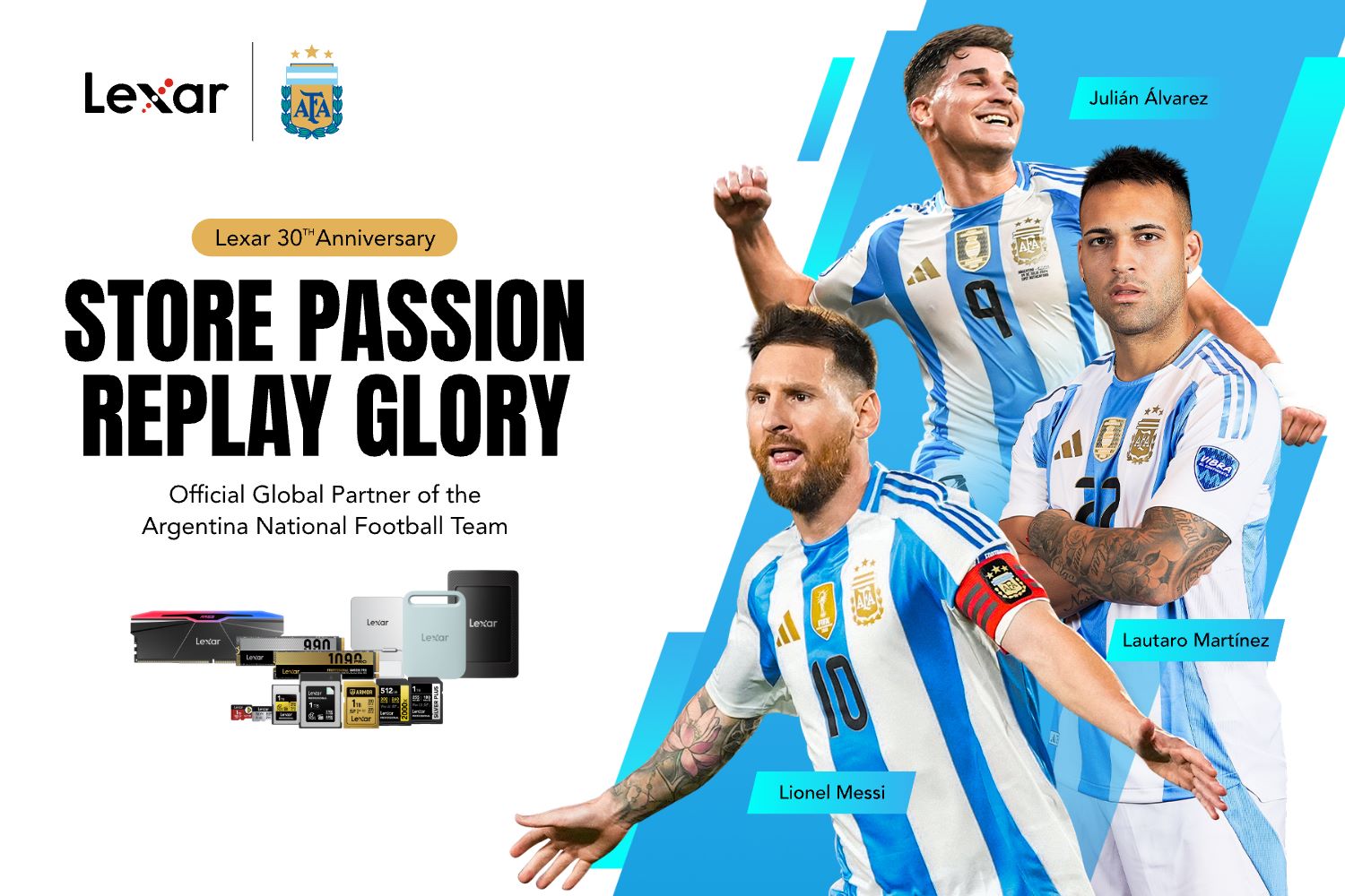 Lexar、サッカー・アルゼンチン代表チームとパートナーシップを締結し