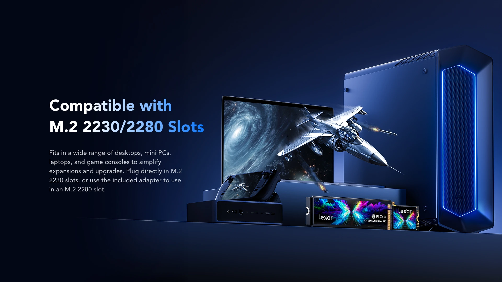 Compatible with M.2 2230 and 2280 slots