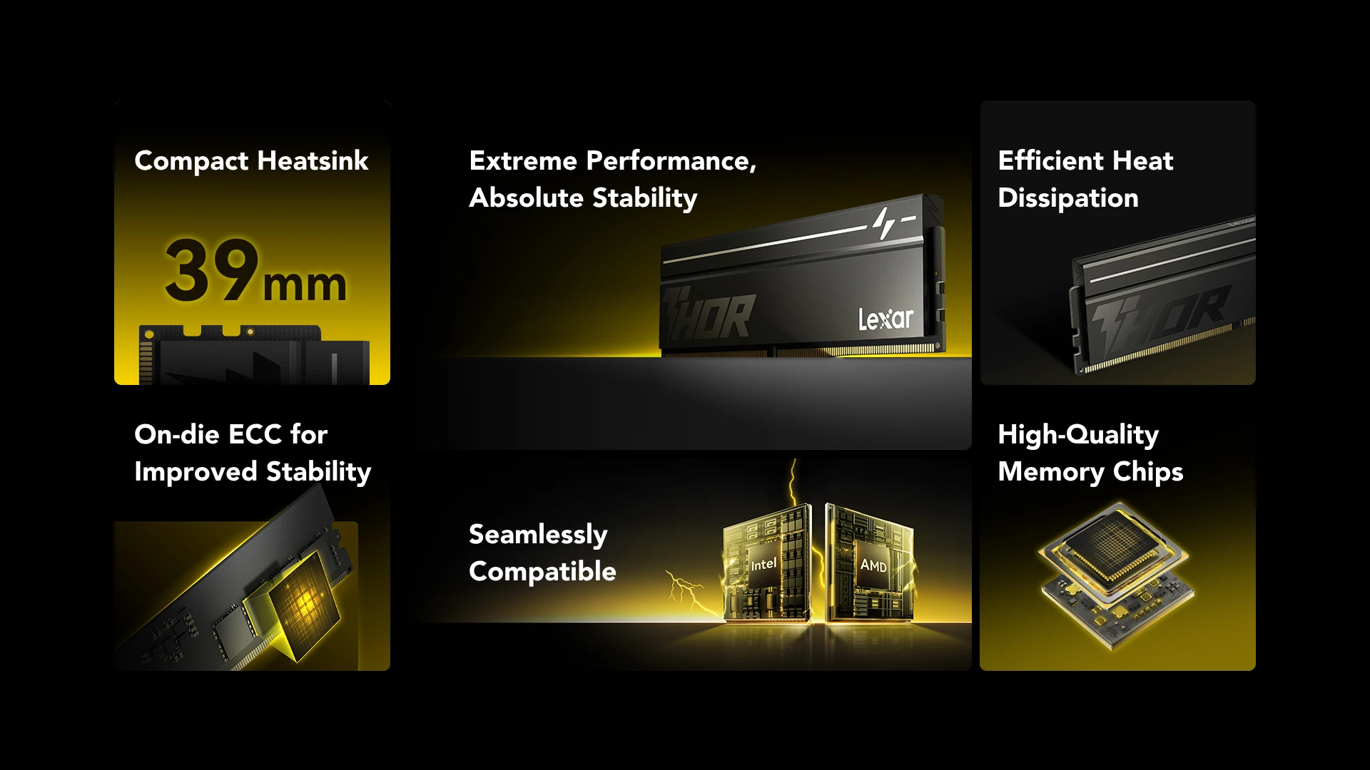 Lexar THOR 2nd Gen DDR5 Desktop Memory features grid