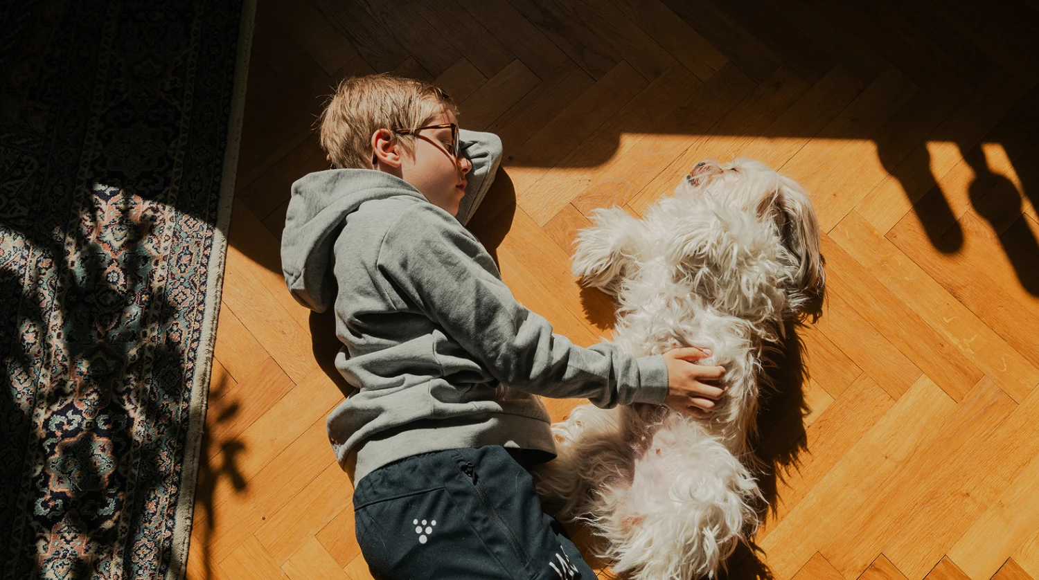 William spends a quiet afternoon with his family.