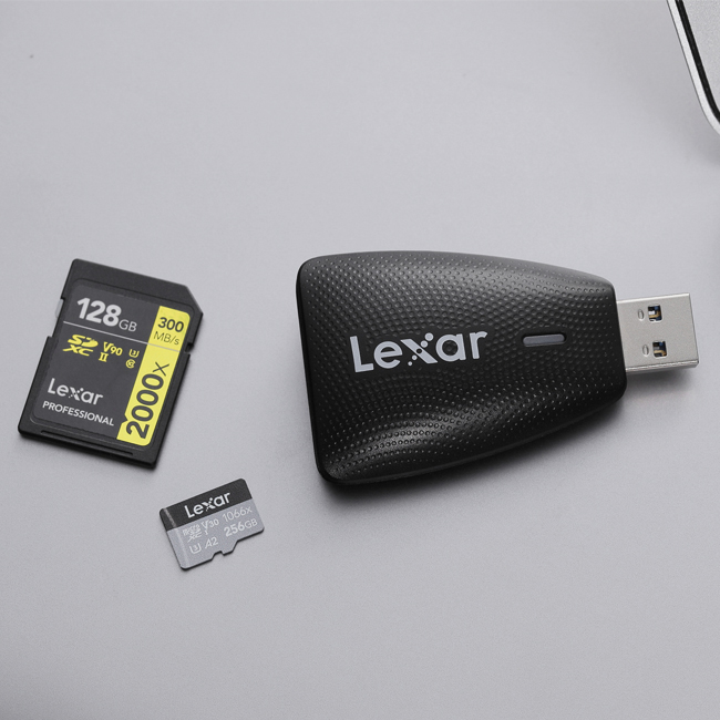 Lexar Lecteur De Carte USB 3.2 Gen1 Double Emplacement SD/MicroSD - RW300 (Neuf)
